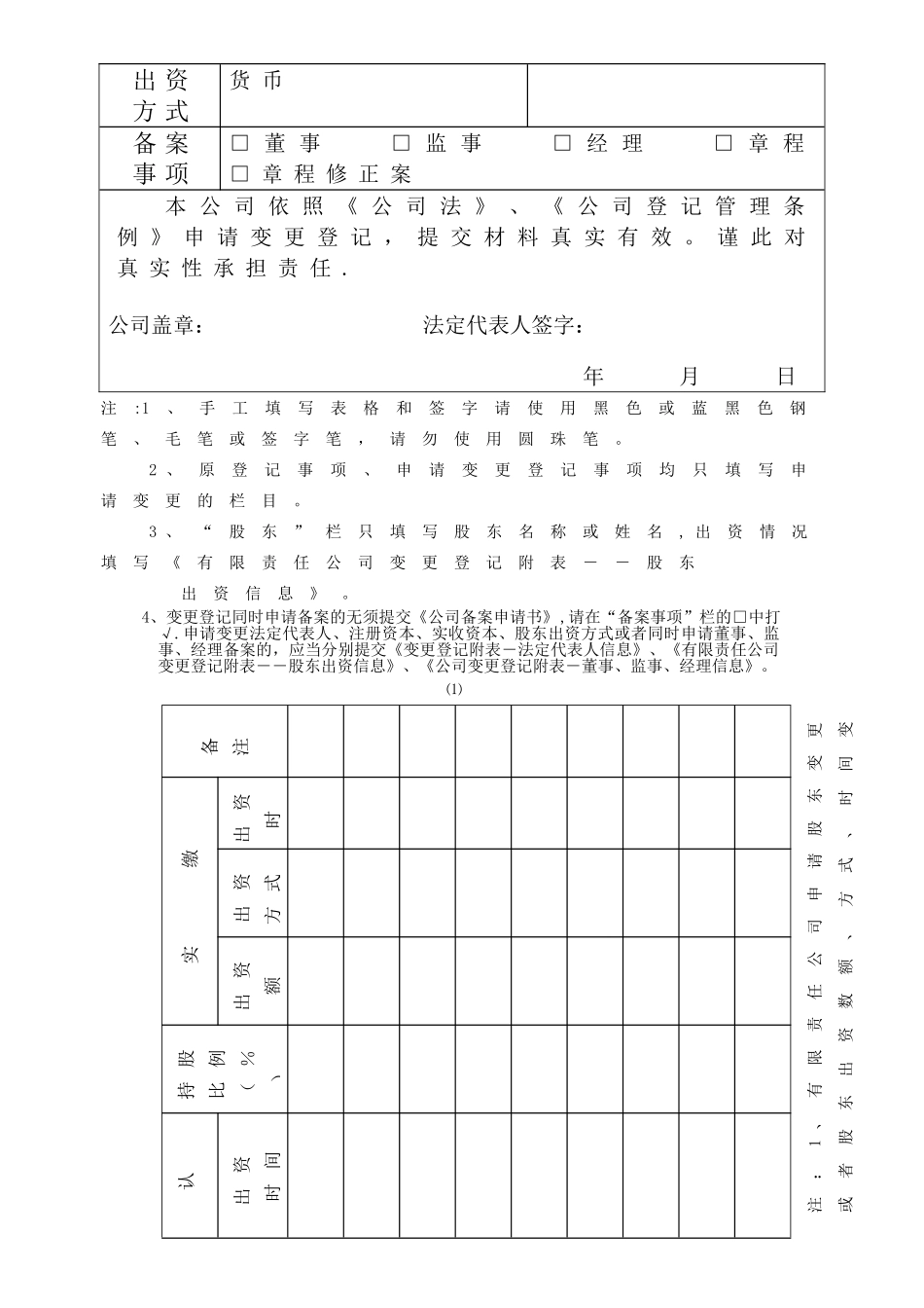 公司变更登记表_第2页