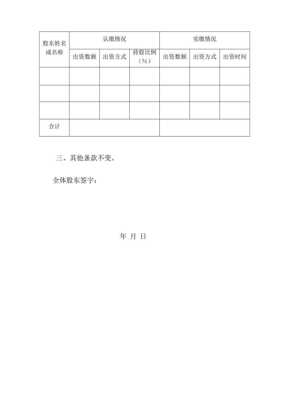 公司变更股东章程修正案_第2页