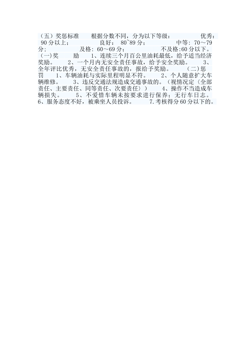 公司司机驾驶员考核评比方案_第3页