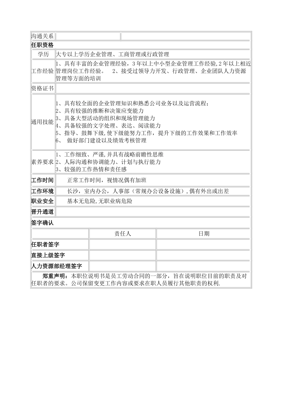 公司各岗位职位说明书_第2页