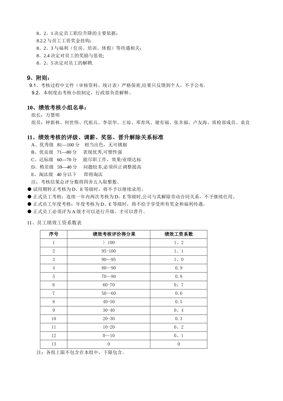 公司各部门绩效考核方案及表格_第2页