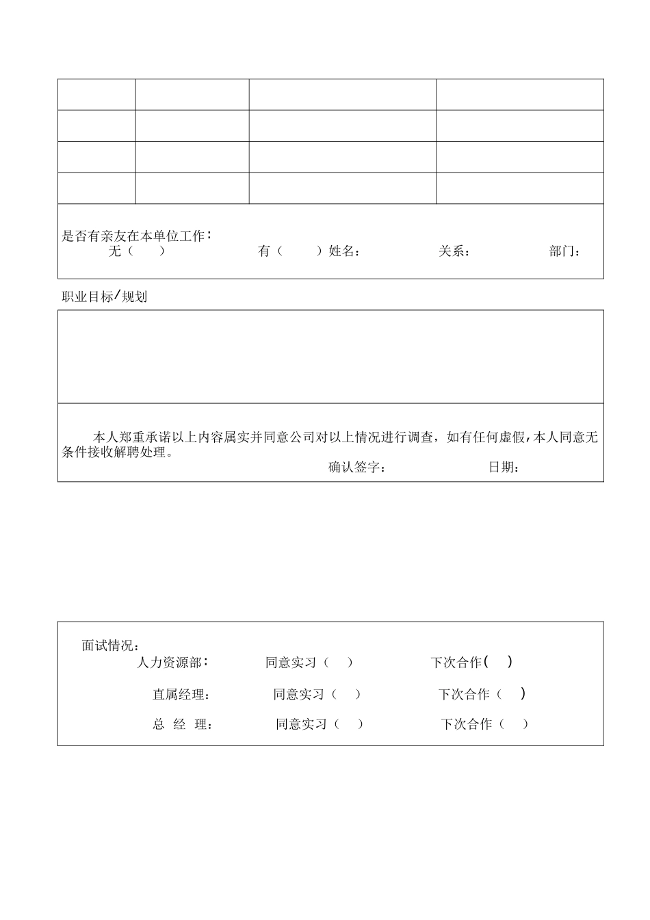 公司员工入职登记表模板_第2页