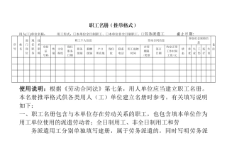 公司员工名册表格