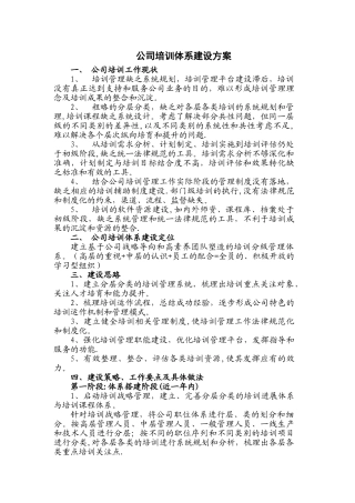 公司员工培训体系建设方案