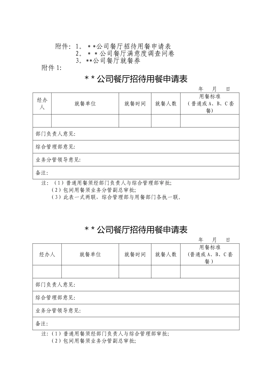 公司员工就餐管理办法_第3页