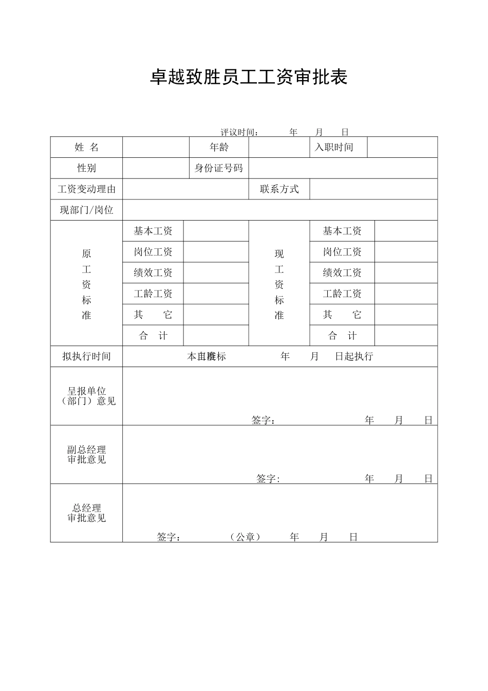 公司员工工资审批表_第1页