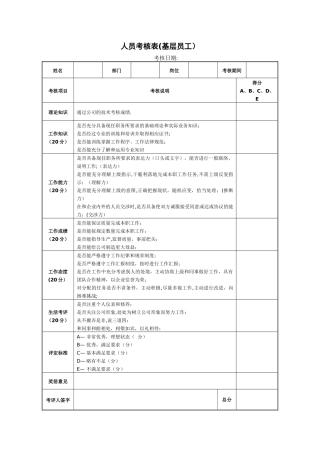 公司员工年终考核表19197