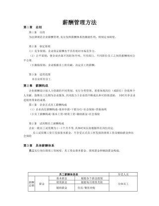 公司员工薪酬管理办法73702