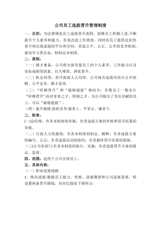 公司员工选拔晋升管理制度