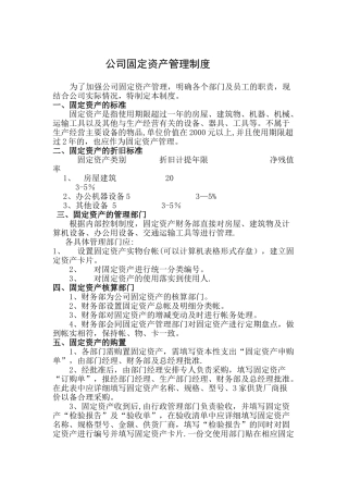 公司固定资产管理制度40606