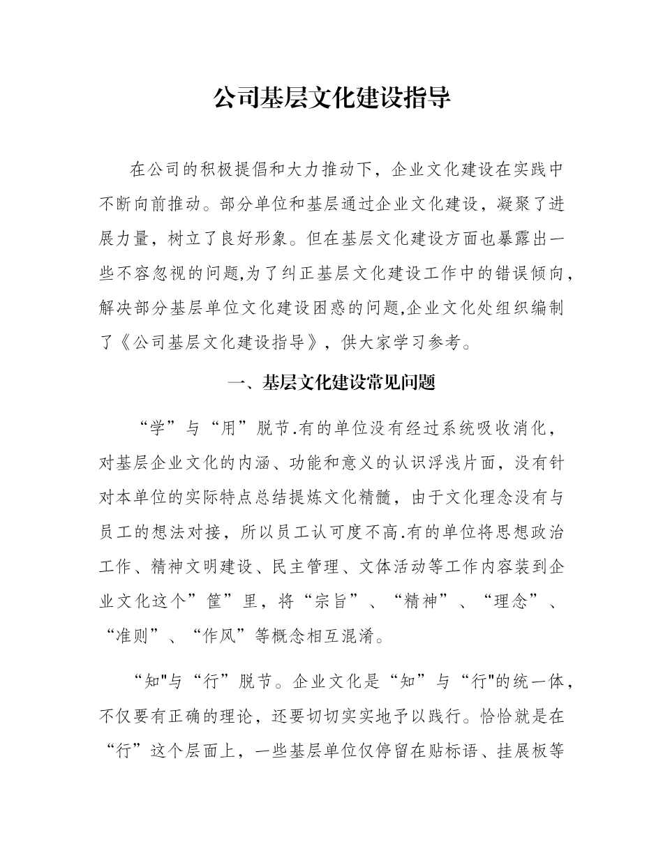 公司基层文化建设指导.综述_第1页