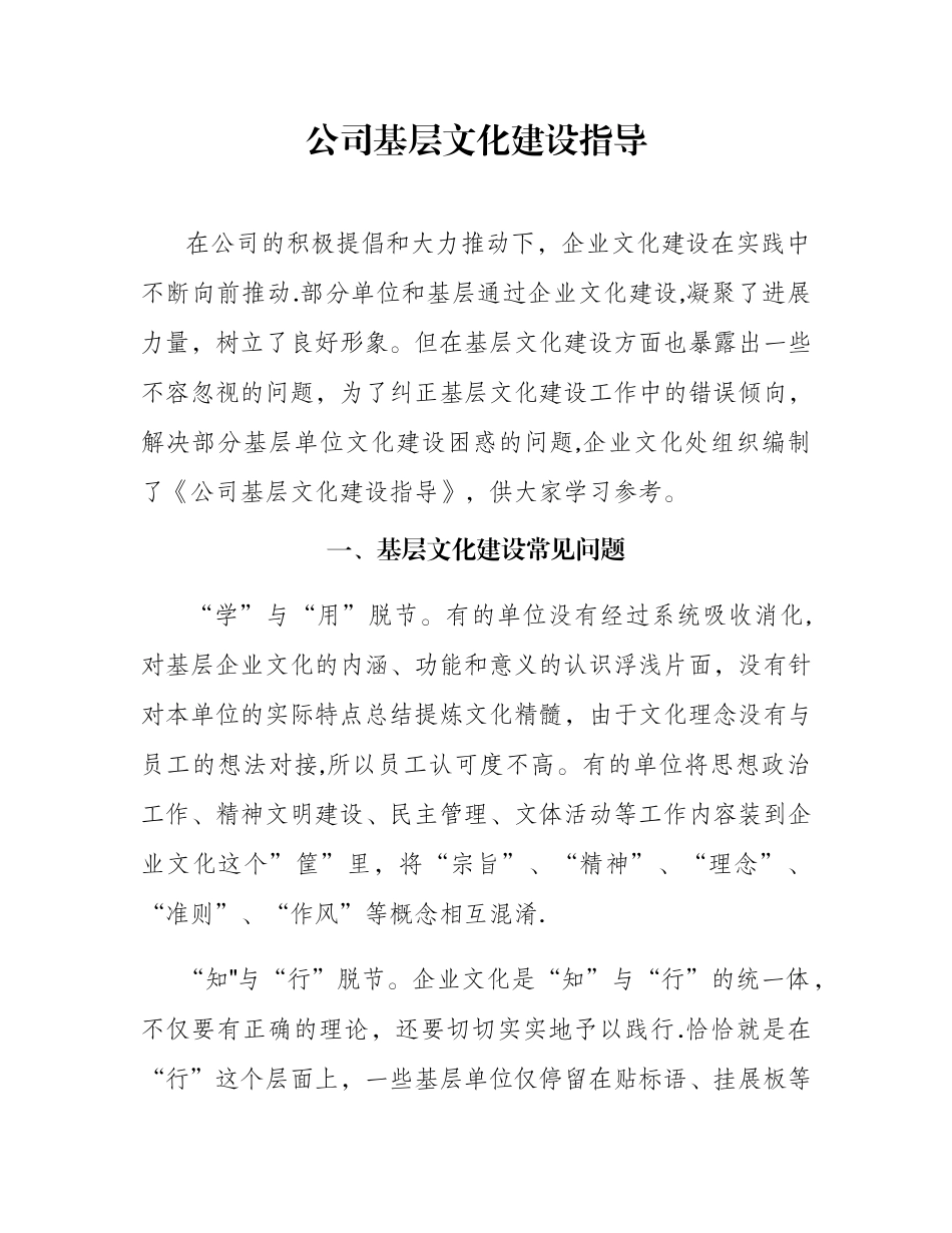 公司基层文化建设指导_第1页