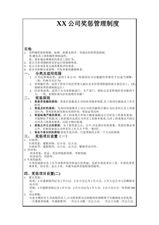 公司奖惩管理制度