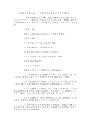 公司安全生产方针与目标37719