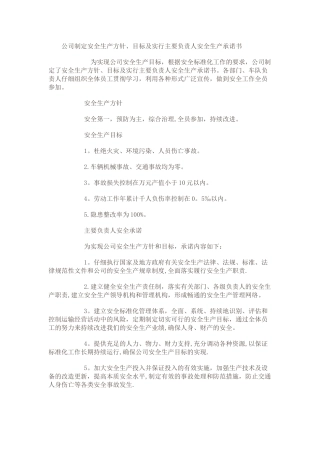 公司安全生产方针与目标15772