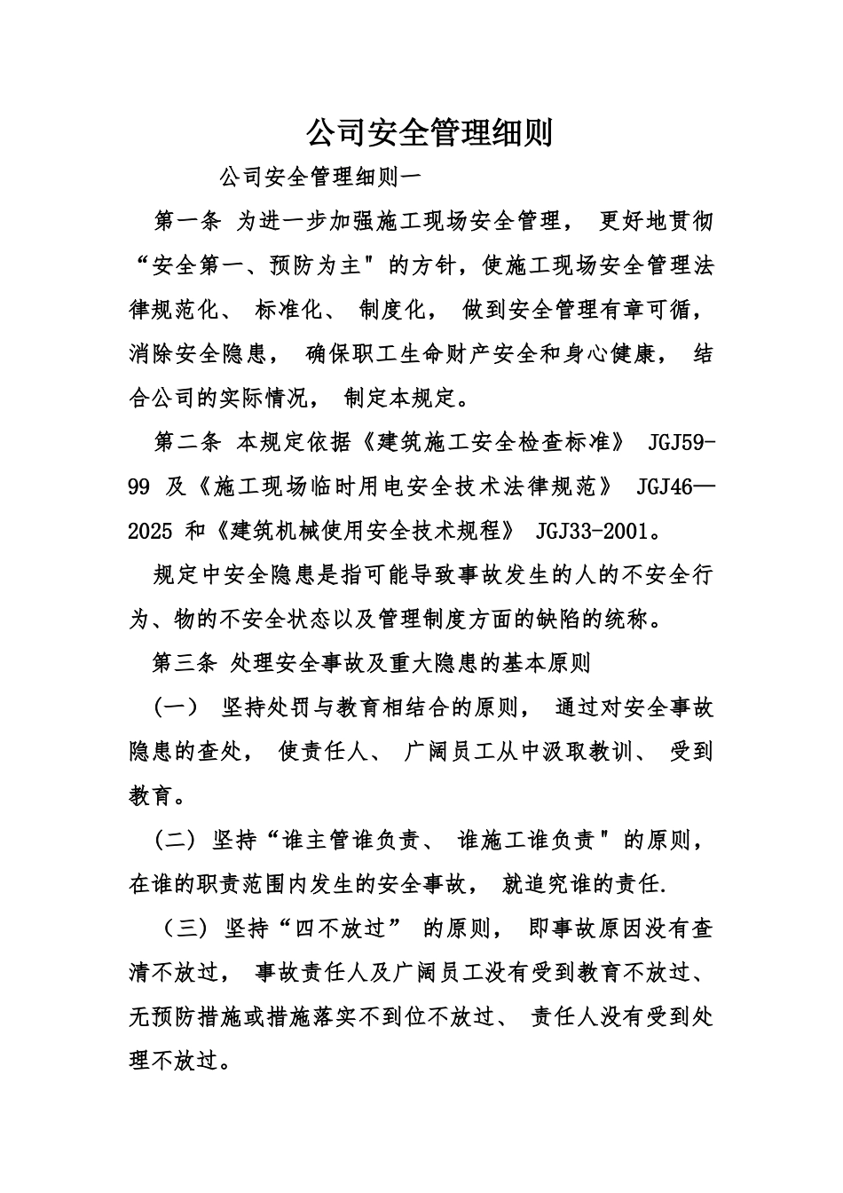 公司安全管理细则_第1页
