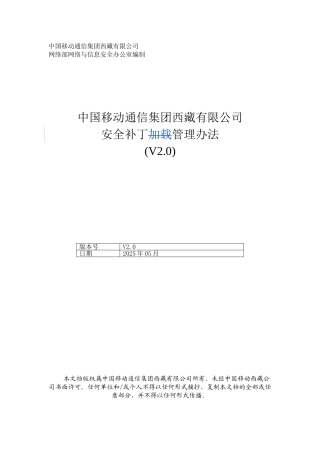 公司安全补丁管理办法