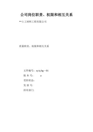 公司岗位职责、权限和相互关系.doc