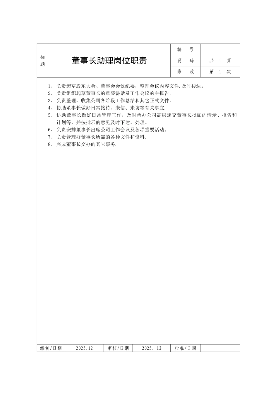 公司岗位职责说明书-岗位工作标准流程_第2页