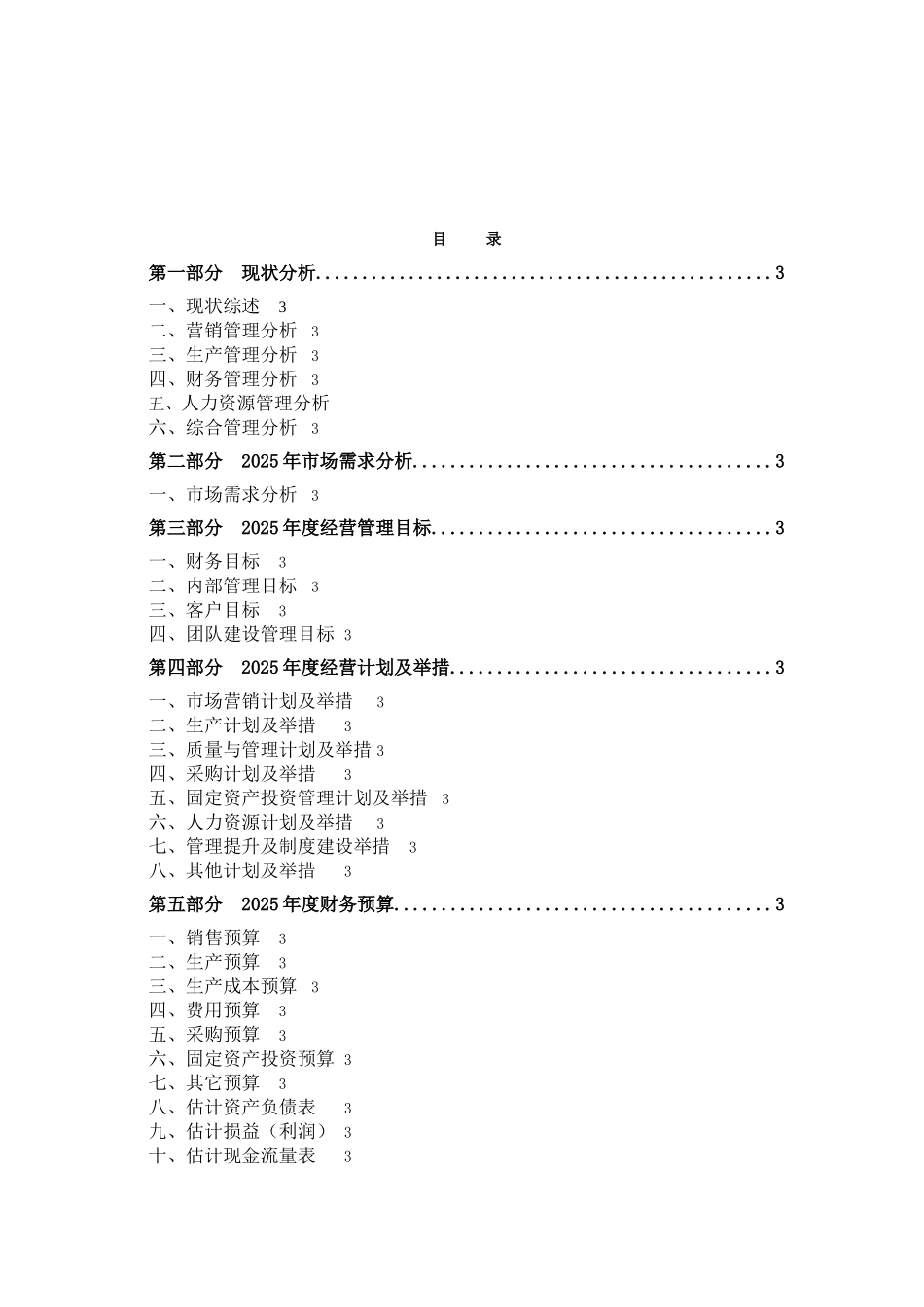 公司年度经营计划参考模板_第2页