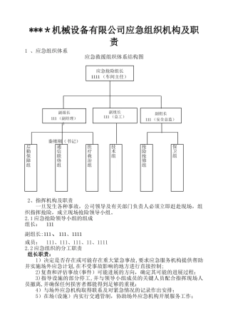 公司应急组织机构组织机构及职责