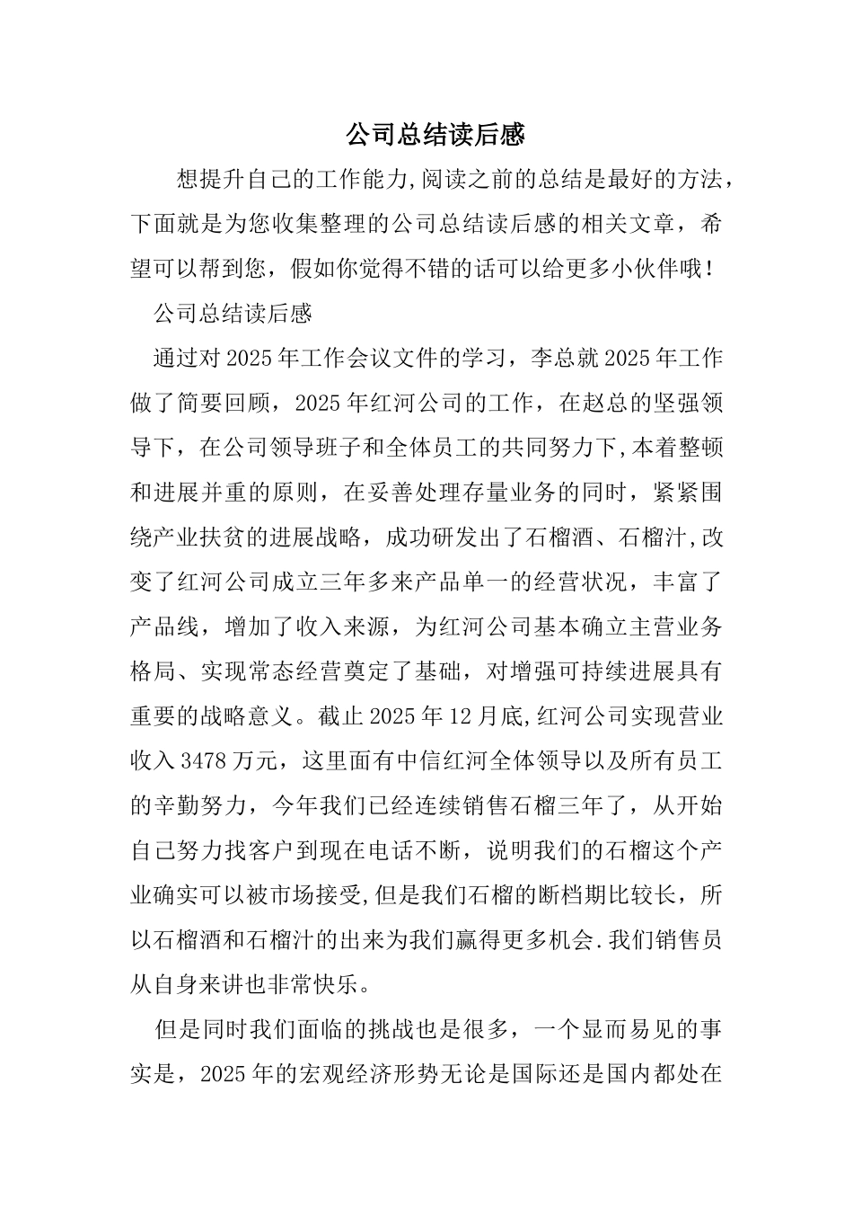 公司总结读后感_第1页