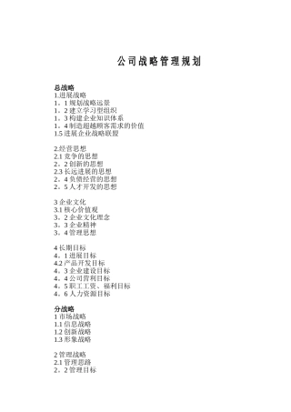 公司战略管理规划