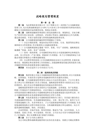 公司战略规划管理制度