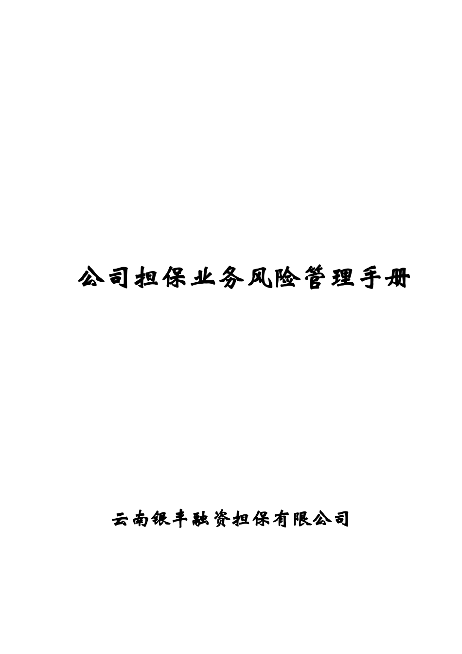 公司担保业务风险管理手册_第1页