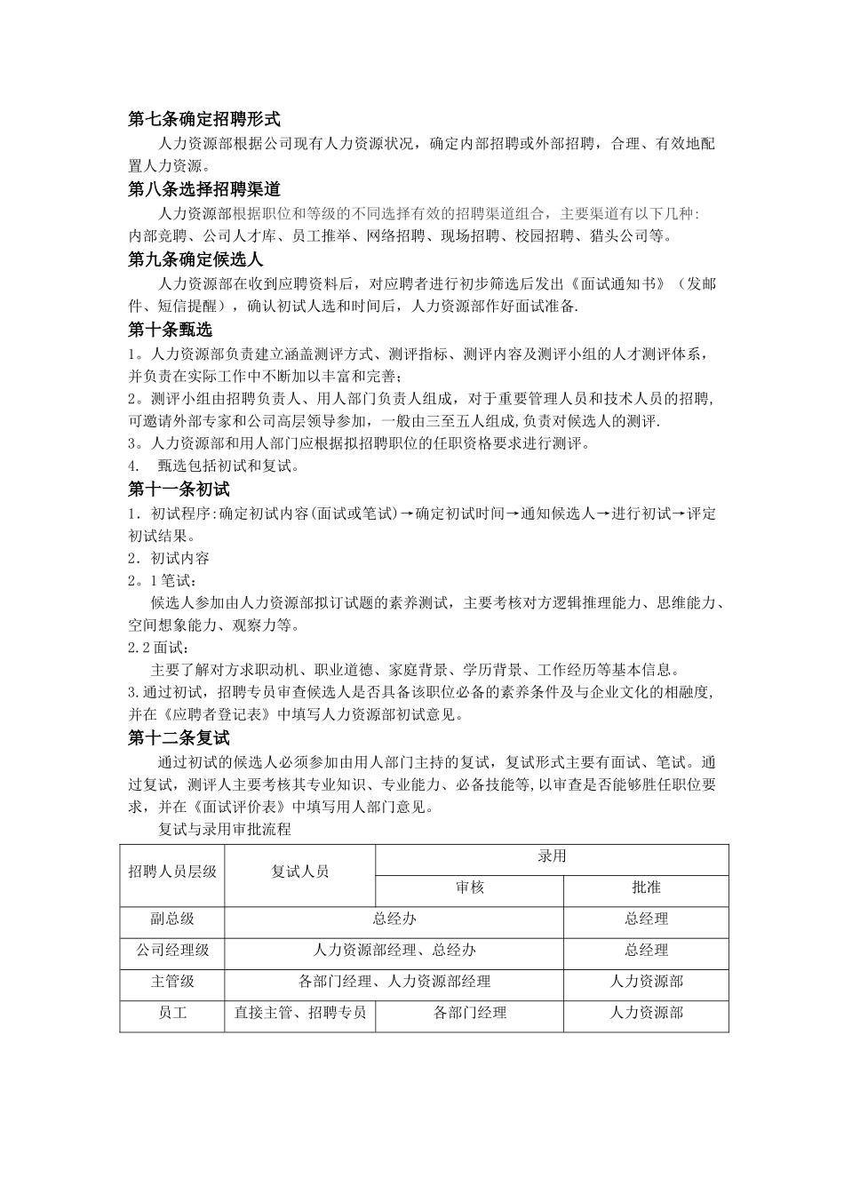 公司招聘管理制度72687_第2页