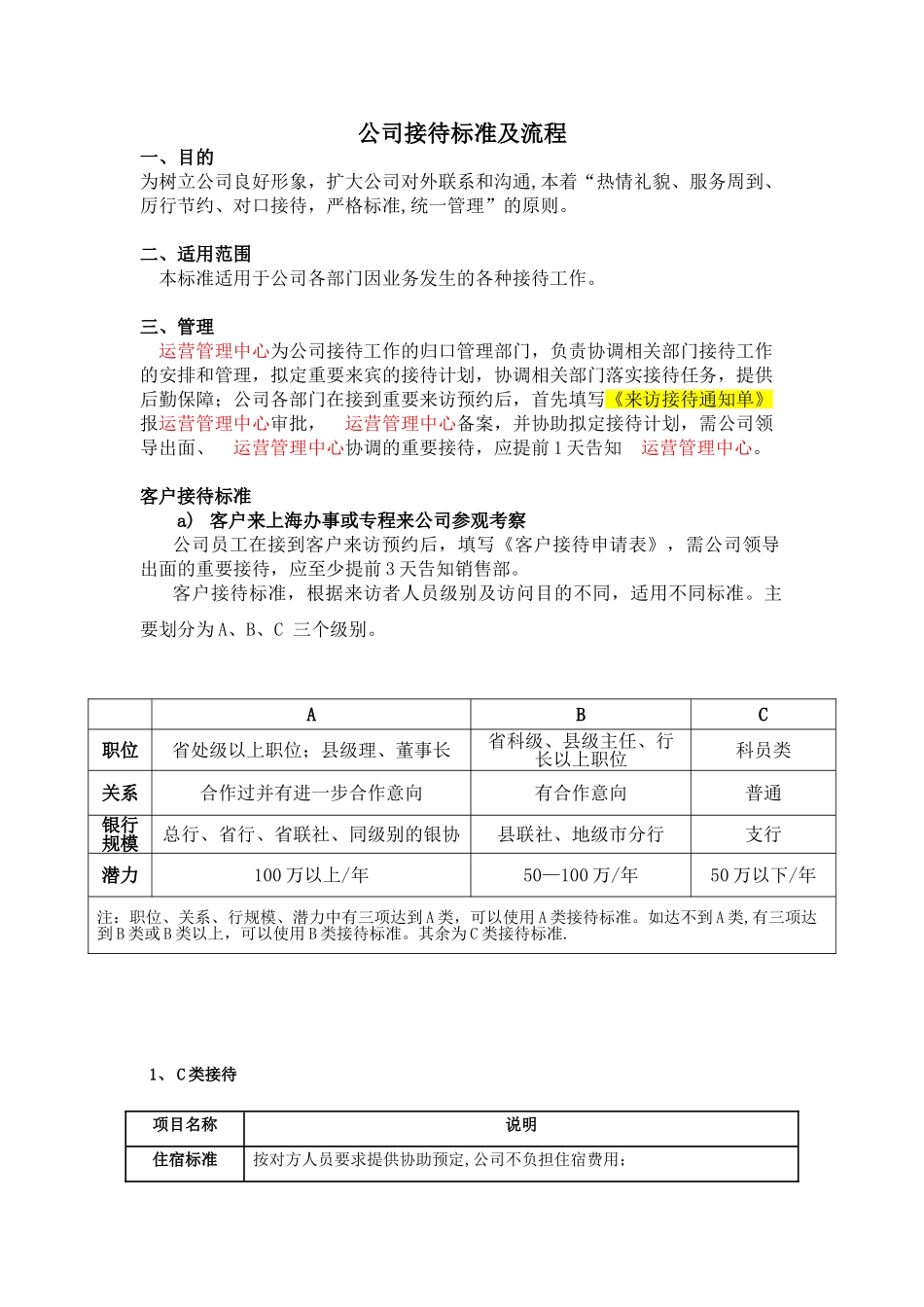公司接待标准及流程40944_第1页