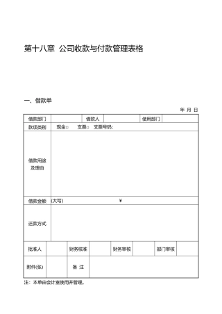 公司收款与付款管理表格
