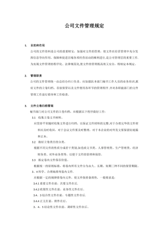 公司文件管理规定