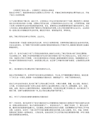 公司新员工培训心得共5篇