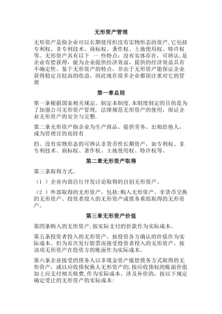 公司无形资产管理制度