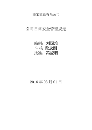公司日常安全管理规定