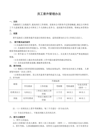 公司晋升管理办法