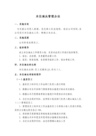 公司末位淘汰制度