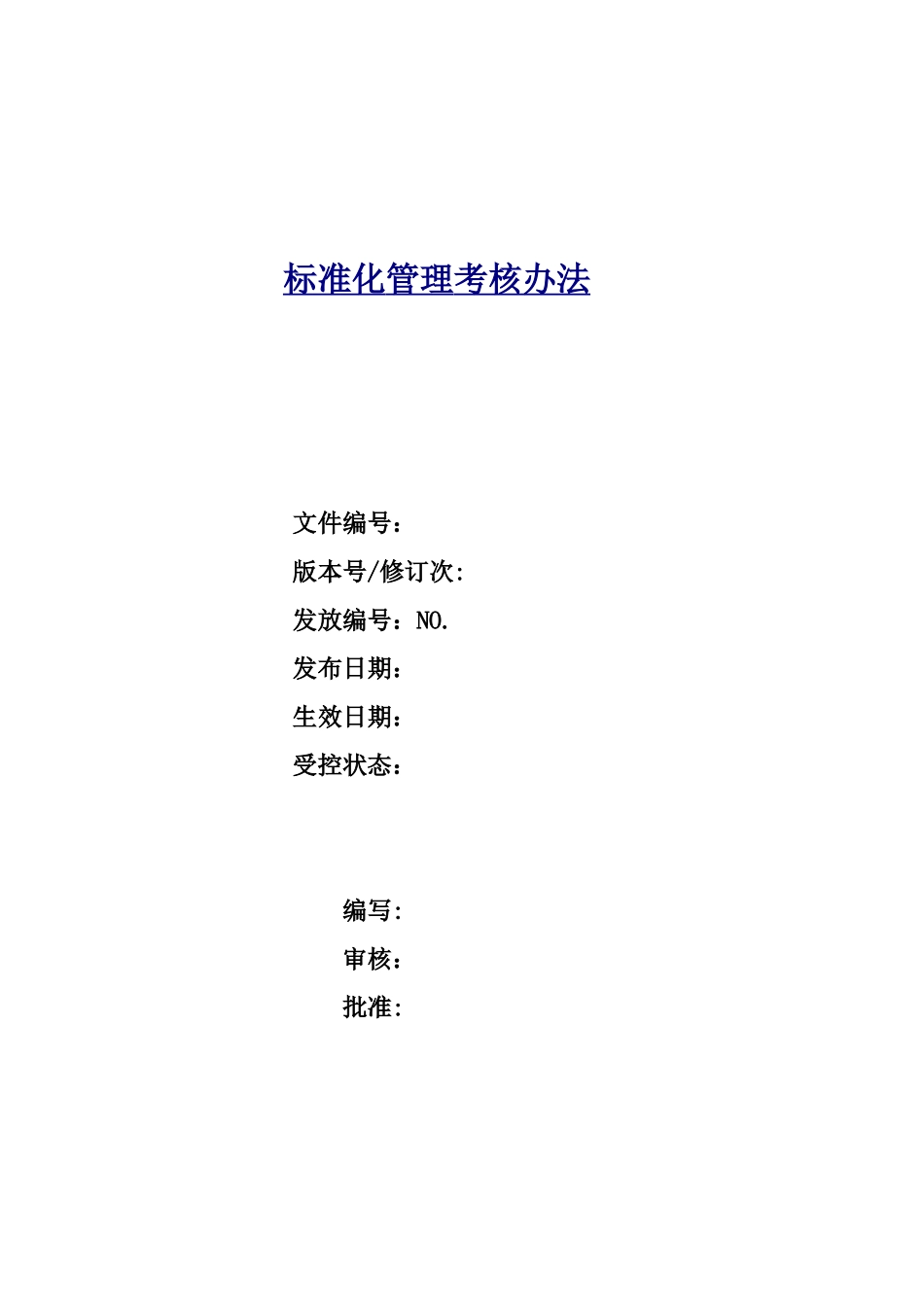 公司标准化管理考核办法_第1页