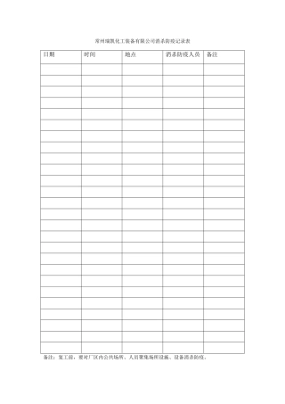 公司消杀防疫记录表