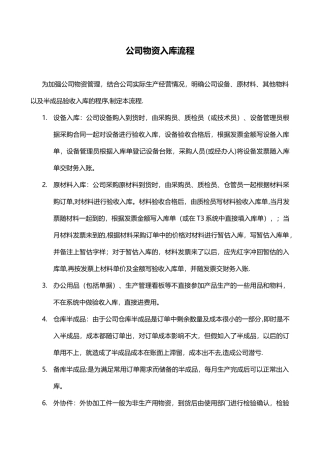 公司物资入库流程