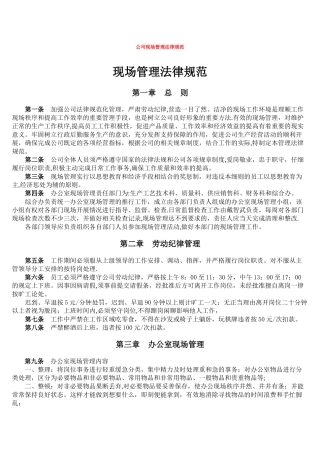 公司现场管理规范