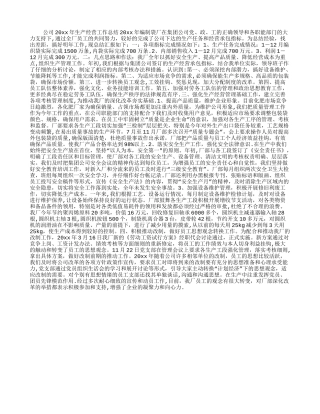 公司生产经营工作总结