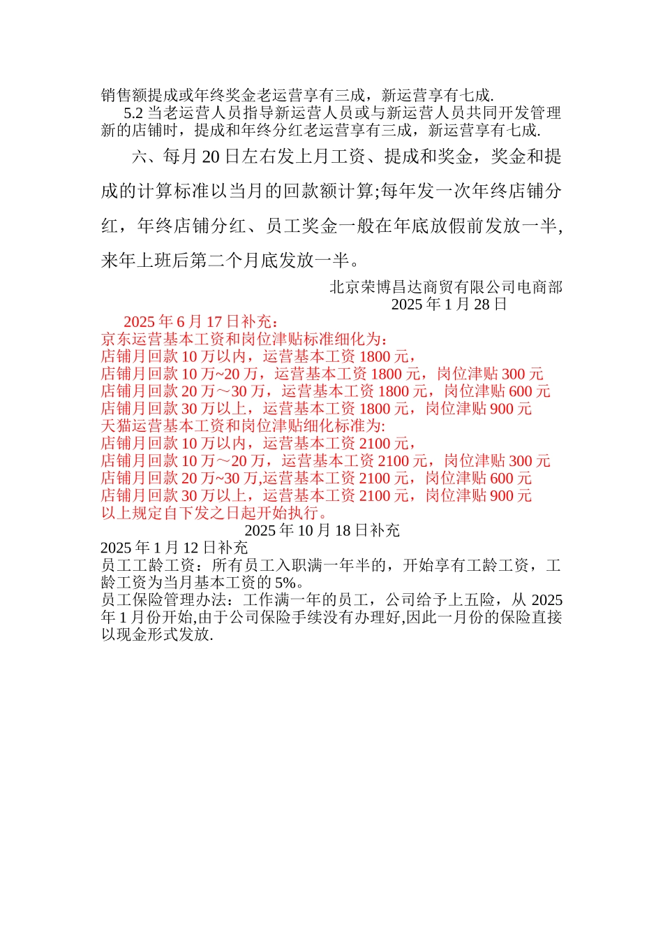 公司电商部工资待遇标准10月20日-V.40_第2页