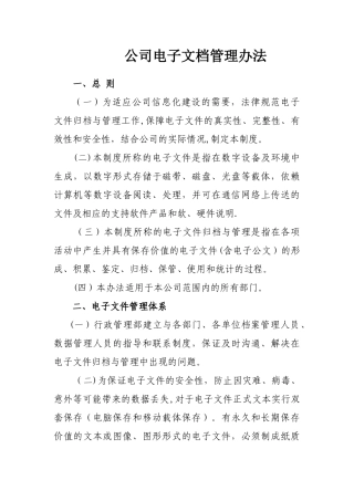 公司电子文档管理办法