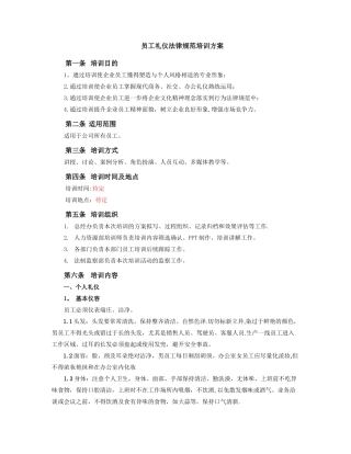 公司的员工礼仪规范培训方案