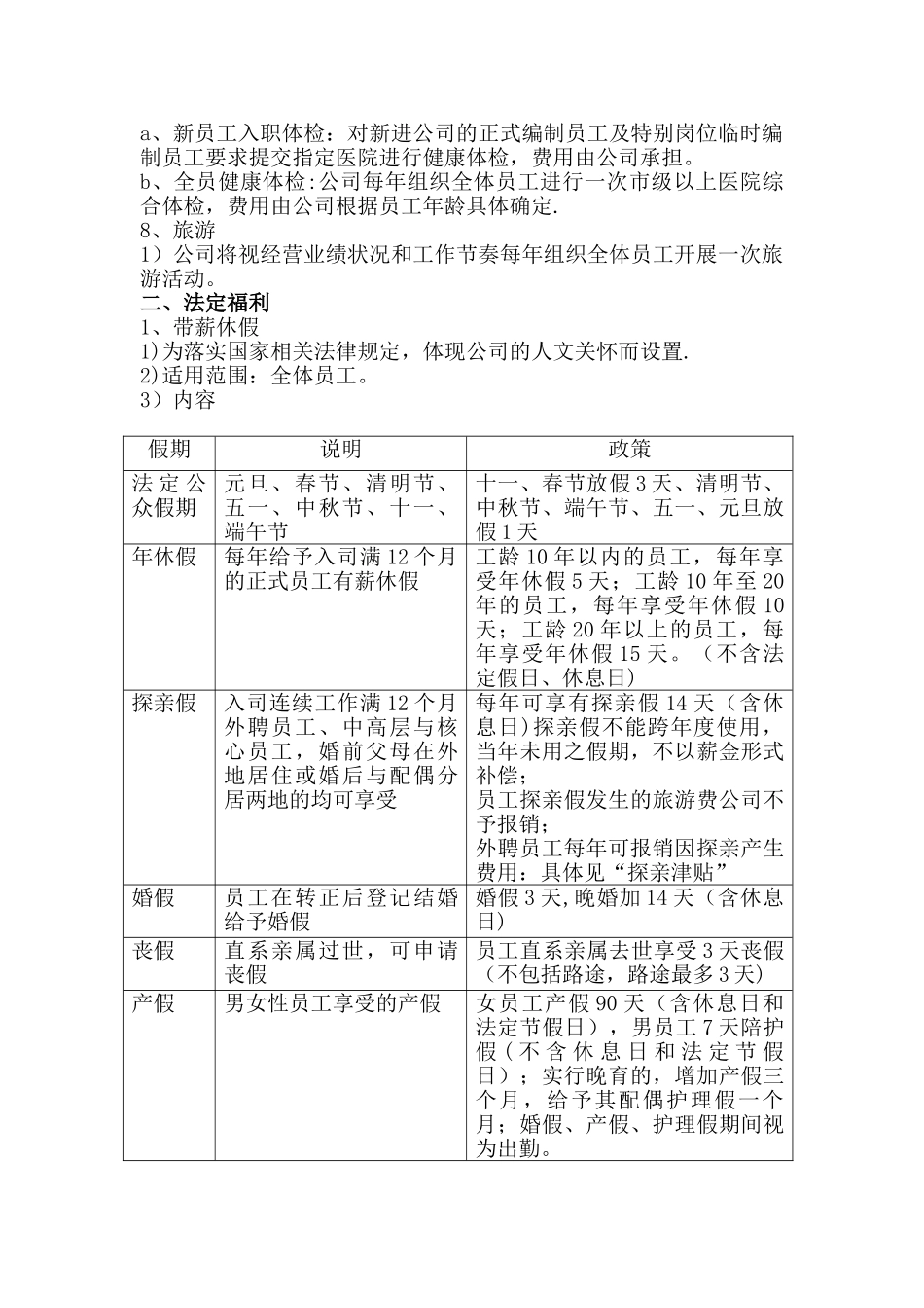 公司福利和薪酬制度_第3页