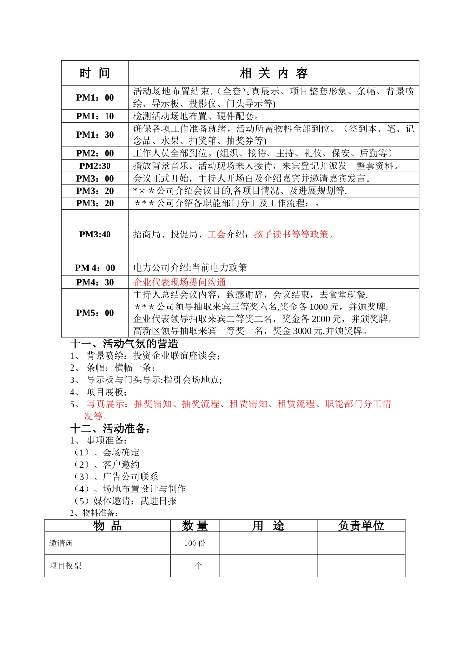 公司租户联谊座谈会活动策划方案_第2页