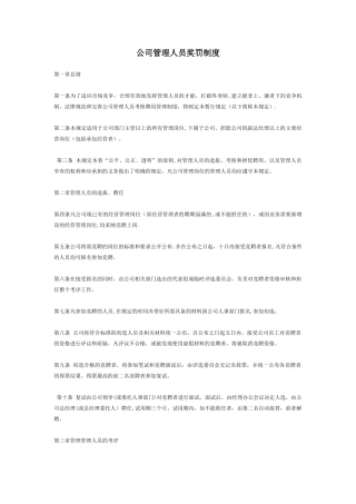 公司管理人员奖罚制度