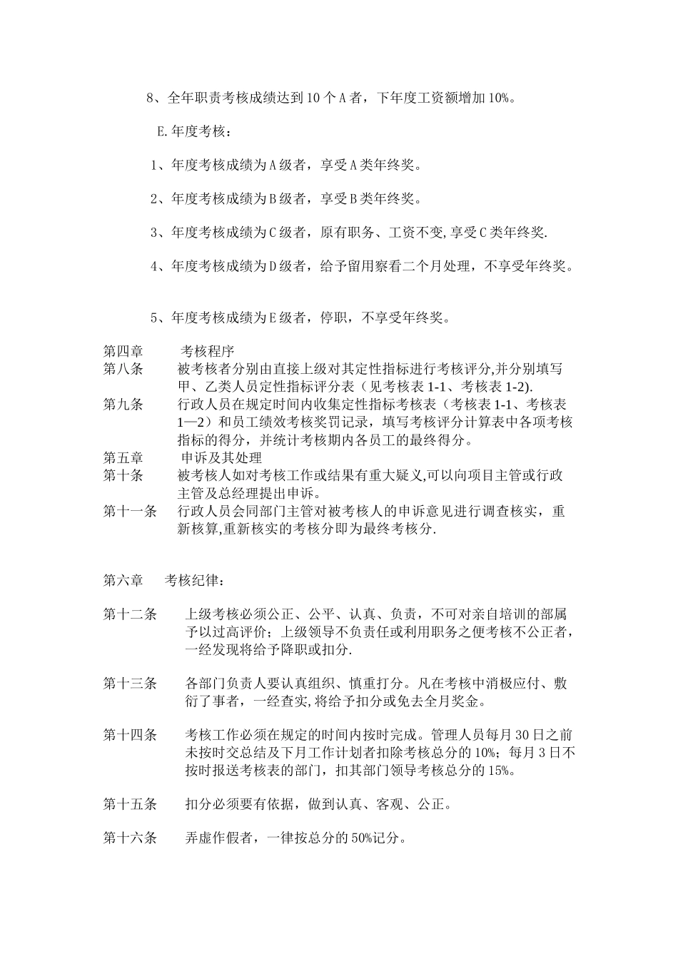 公司管理人员岗位职责考核方案_第3页